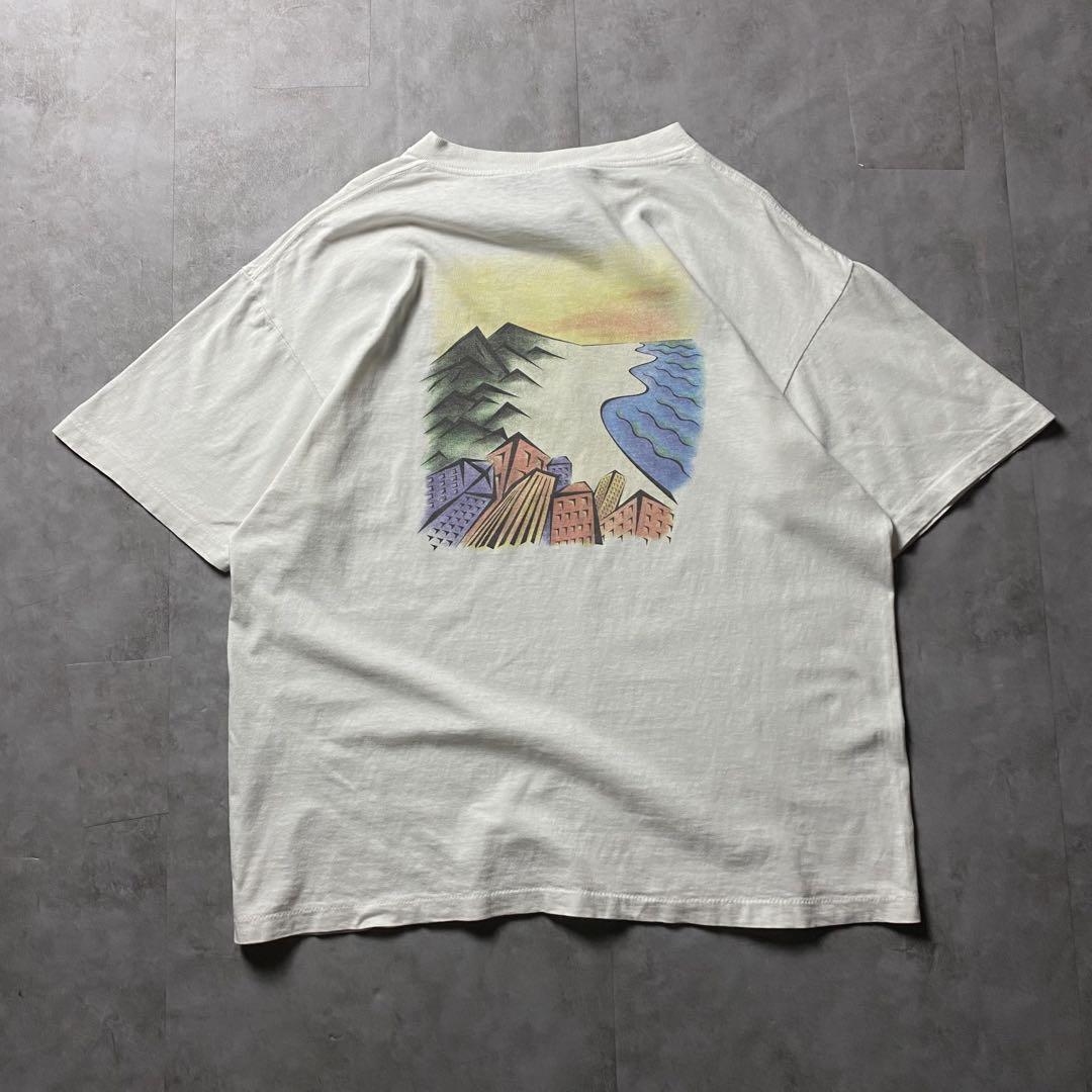 【入手困難】90s USA製 アート Tシャツ 両面プリント シングルステッチ