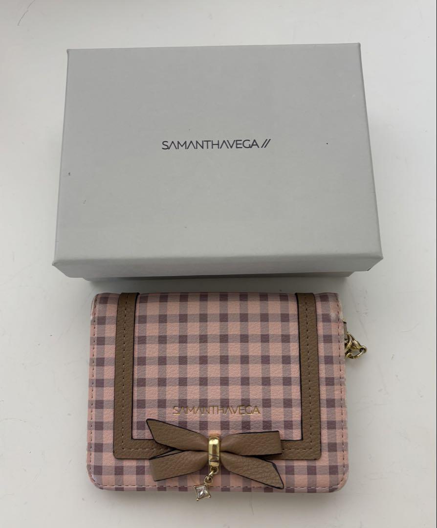 SAMANTHAVEGA チェックショコラリボンパスケース