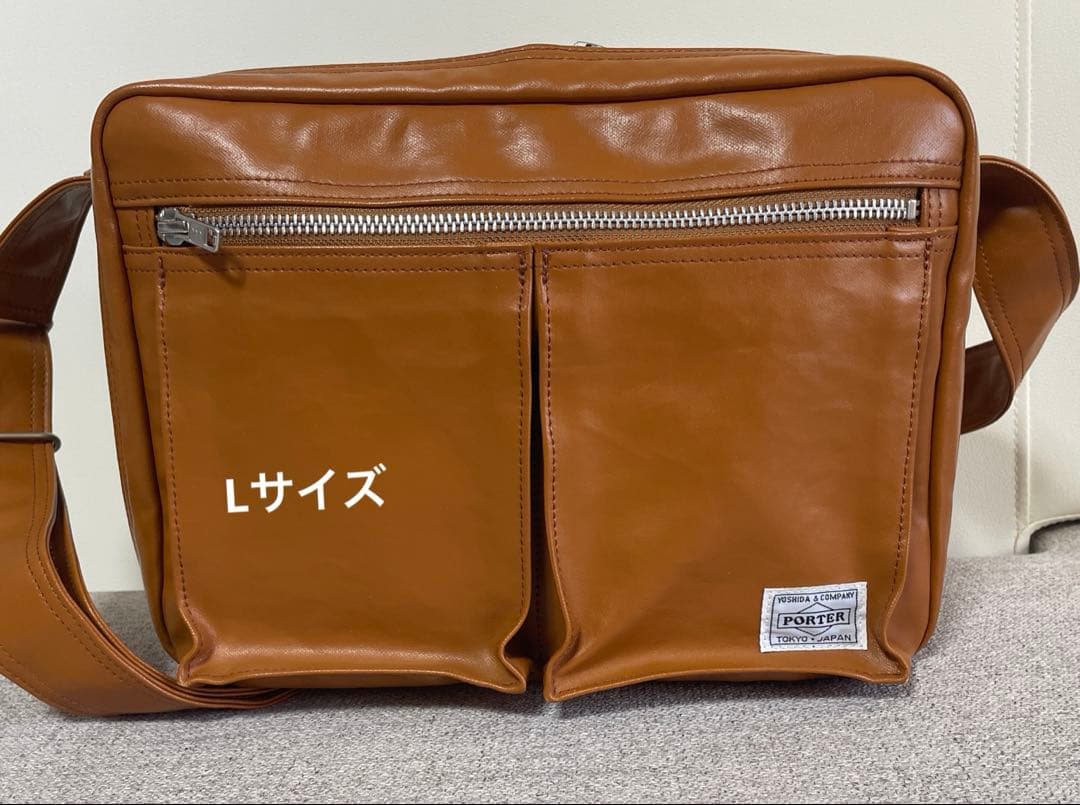 PORTER キャメル フリースタイル ショルダーバッグ Lサイズ吉田カバン