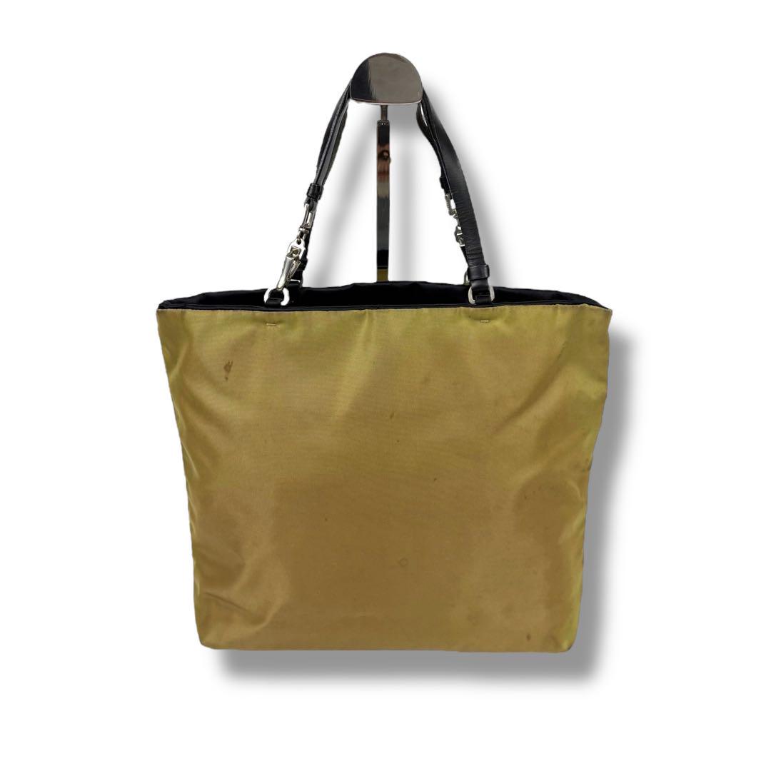 プラダ PRADA ミニトートバッグ トライアングルロゴ カーキ