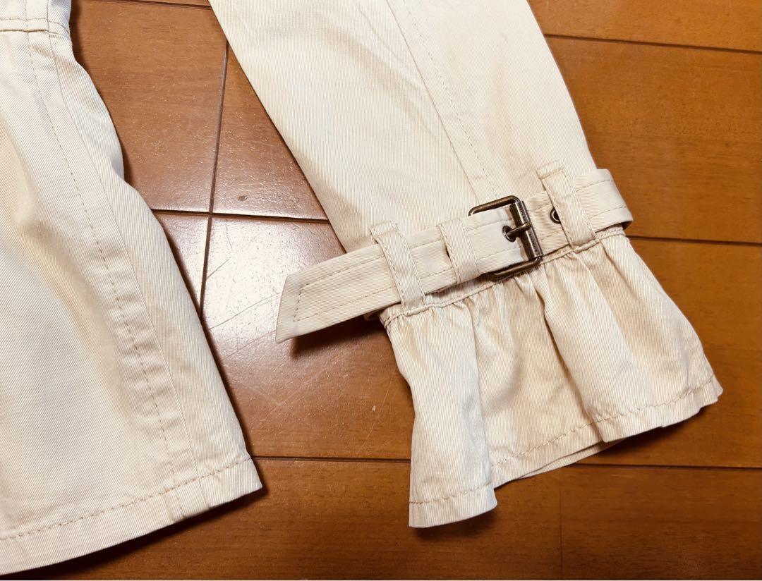 【バーバリーブルーレーベル】【トレンチコート・ショート丈】 M  フリルが可愛い