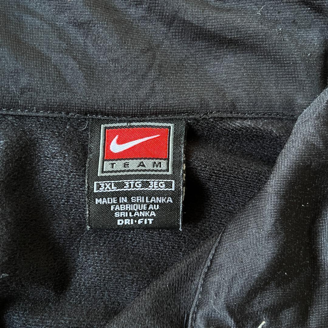 00s NIKE トラックジャケット XXL相当 刺繍ロゴ 黒 A415
