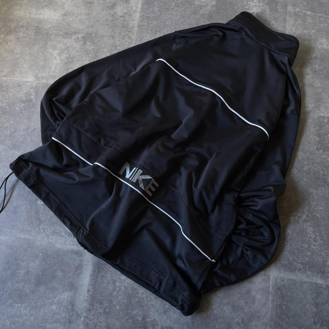 00s NIKE トラックジャケット XXL相当 刺繍ロゴ 黒 A415