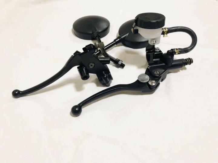 新品 マスターシリンダー クラッチ ミラー 黒 セット CBX400F