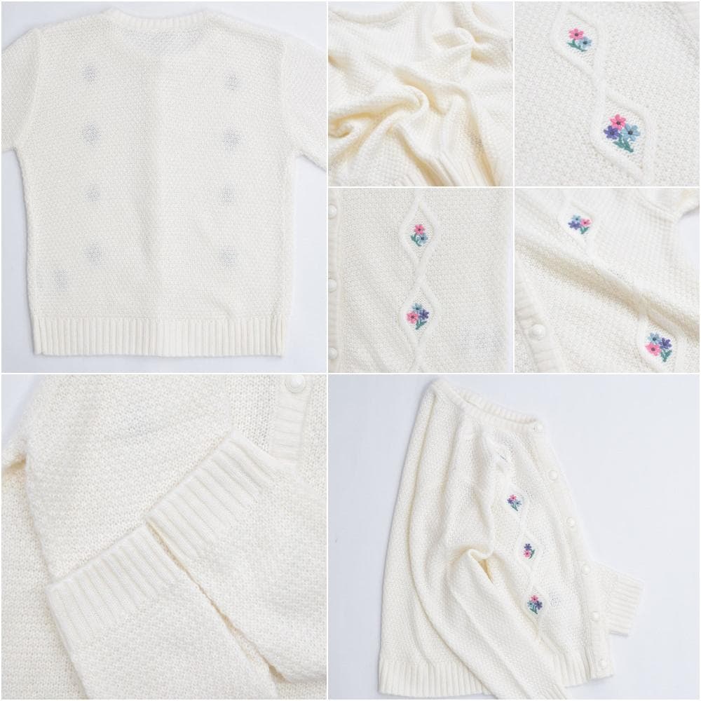 ANNA SUI Mini フラワー刺繍 デザイン アクリルニット カーディガン ANNA SUI Mini フラワー刺繍 デザイン アクリルニット カーディガン