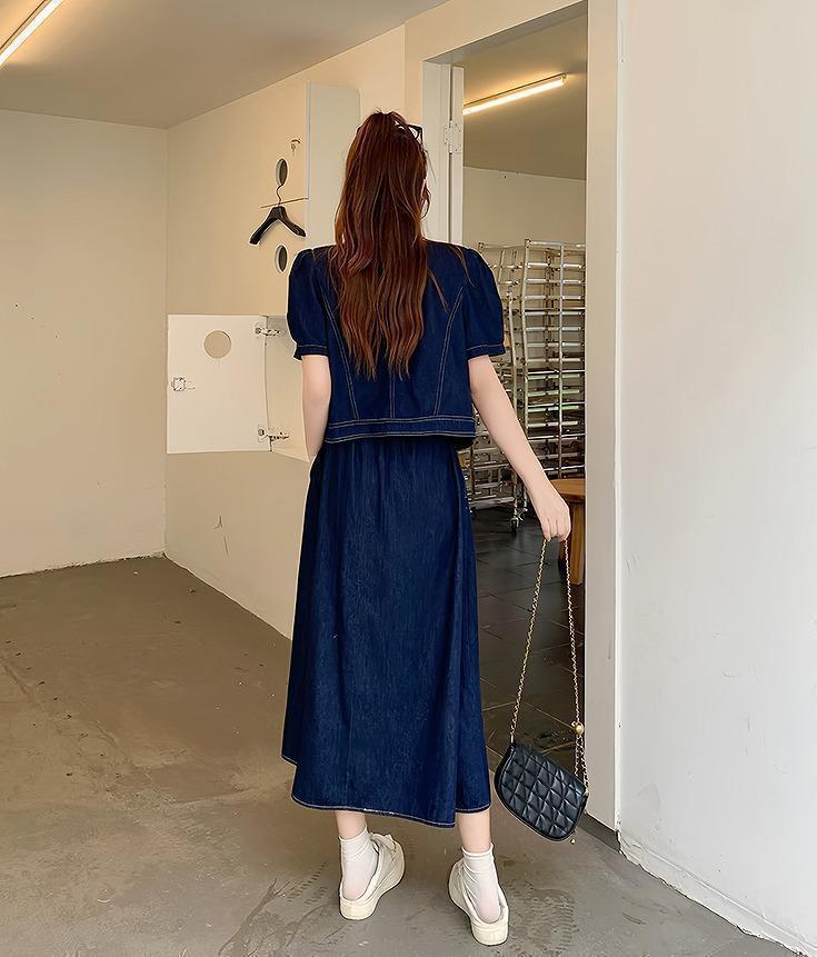 【即納】大きいサイズ レディース セットアップ　スカート　デニム　春夏 秋