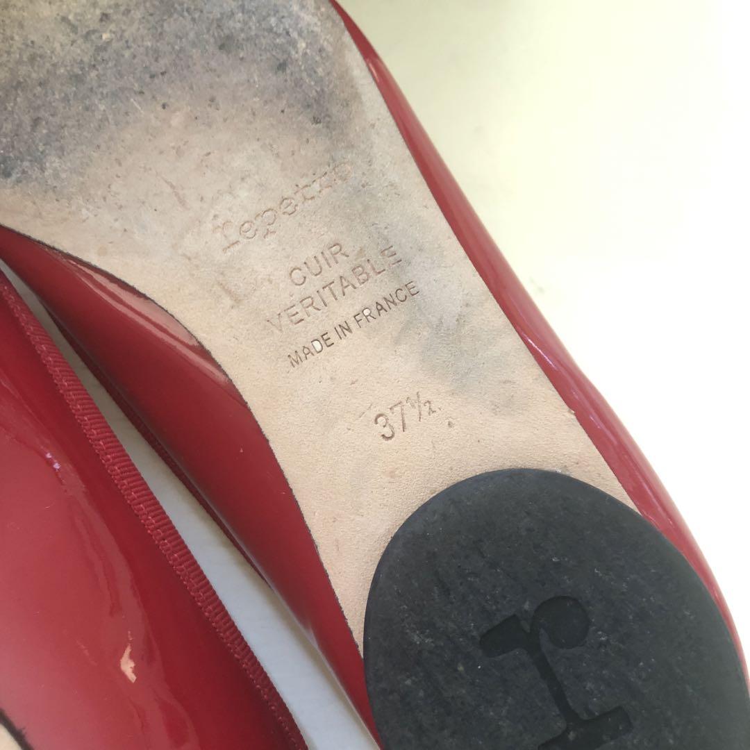 Repetto 赤 ポインテッドトゥバレリーナ 37.5