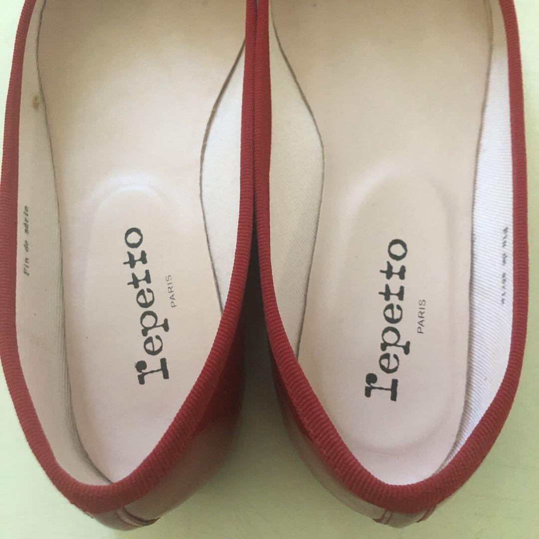 Repetto 赤 ポインテッドトゥバレリーナ 37.5