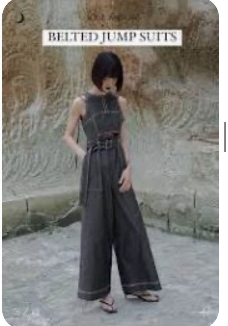 JOSE MOON ベルト付きジャンプスーツ 36