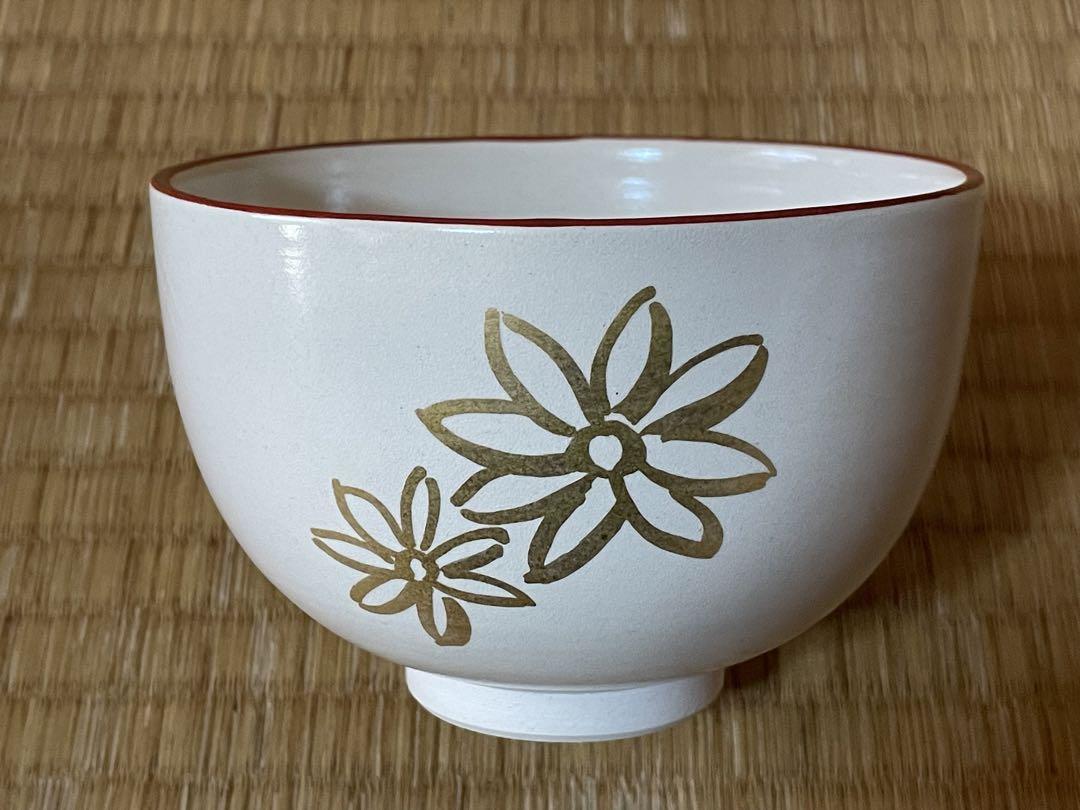 【茶道具】加藤利昇　菊絵茶碗