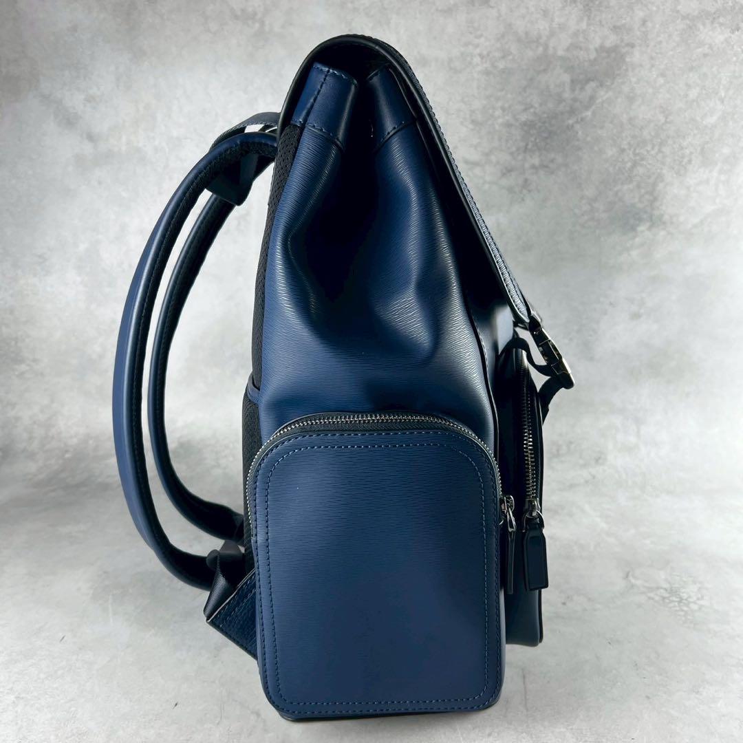 未使用級★MICHAEL KORS マイケルコース メンズ レザー リュック　青