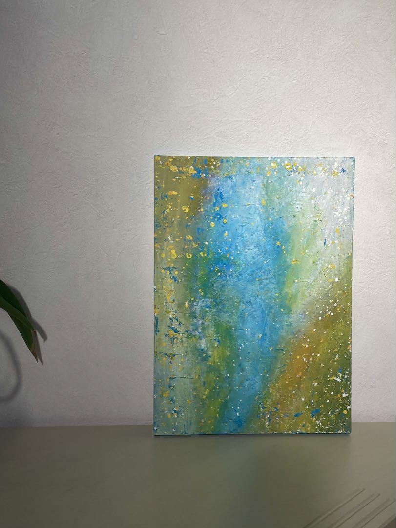 377 抽象画 アクリル画 アート 原画 キャンバスボードF4 哀愁の