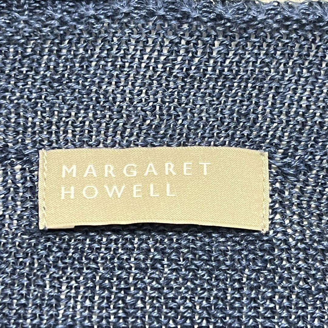 【極美品】マーガレットハウエル リネン100%　ニット ボトルネック　ネイビー