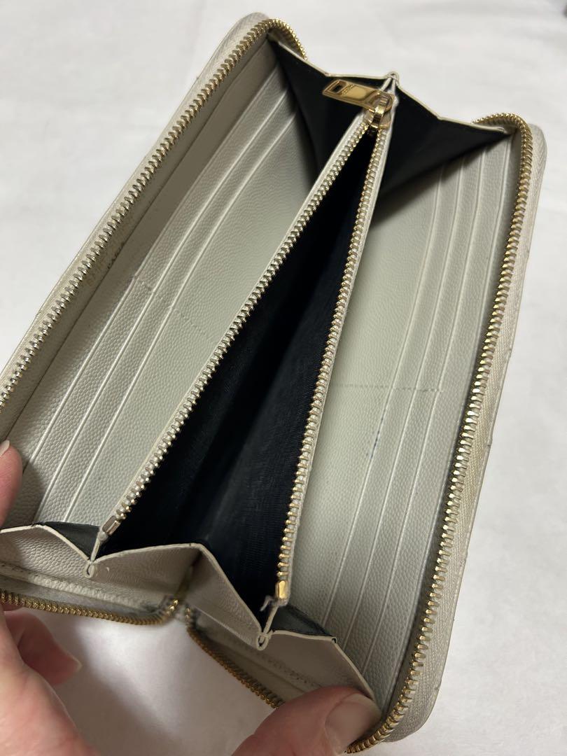 YSL イヴ・サンローラン　長財布　希少　ホワイト　レザー