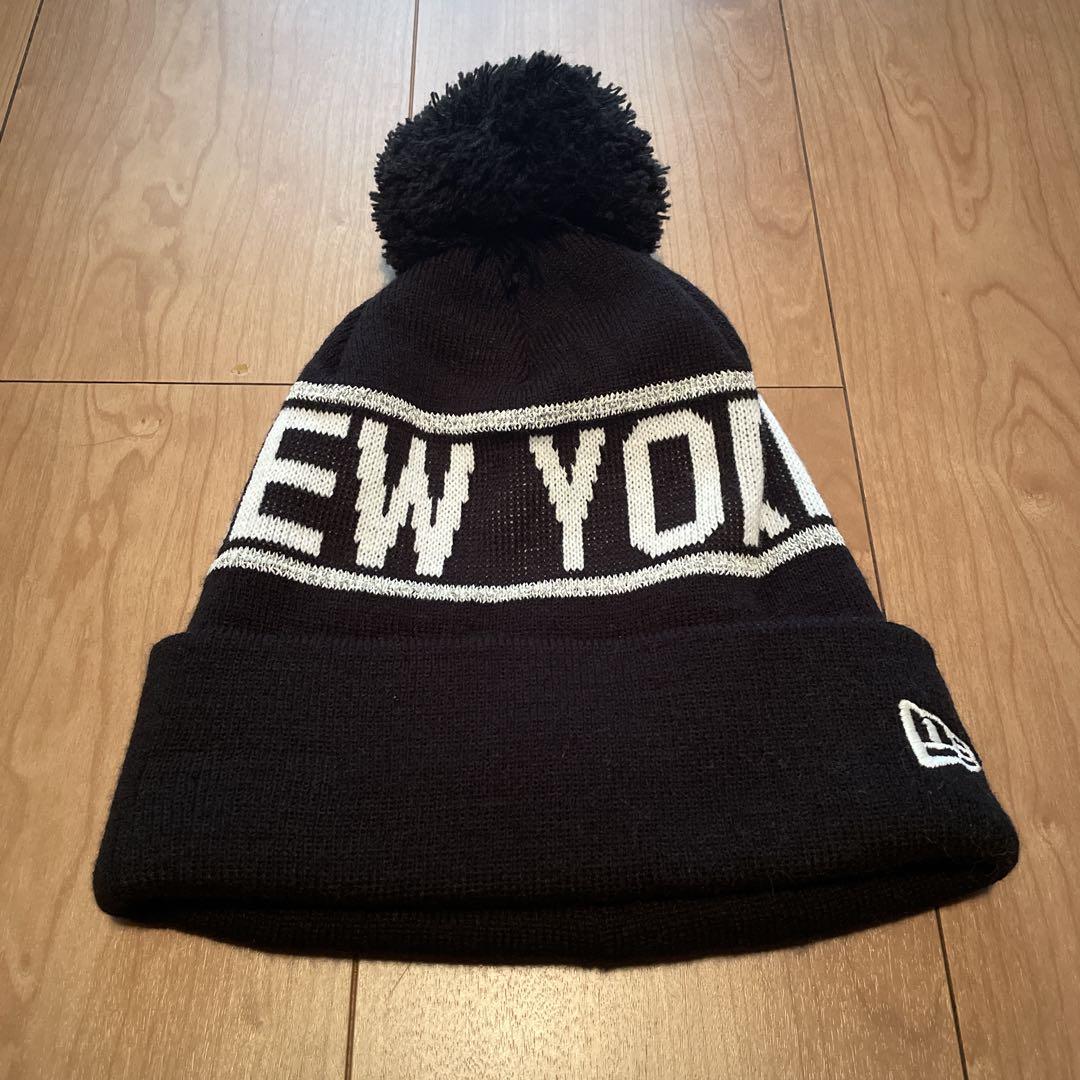 黒 ニット帽 G64LA ポンポン付き NEW ERA ニット帽 ポンポン付き 黒 NEW YORK - メルカリ