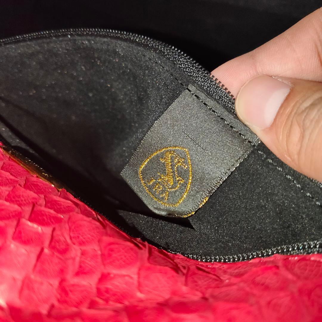 【希少・定価18万円】パイソントートバッグ JRA 日本製 レッド