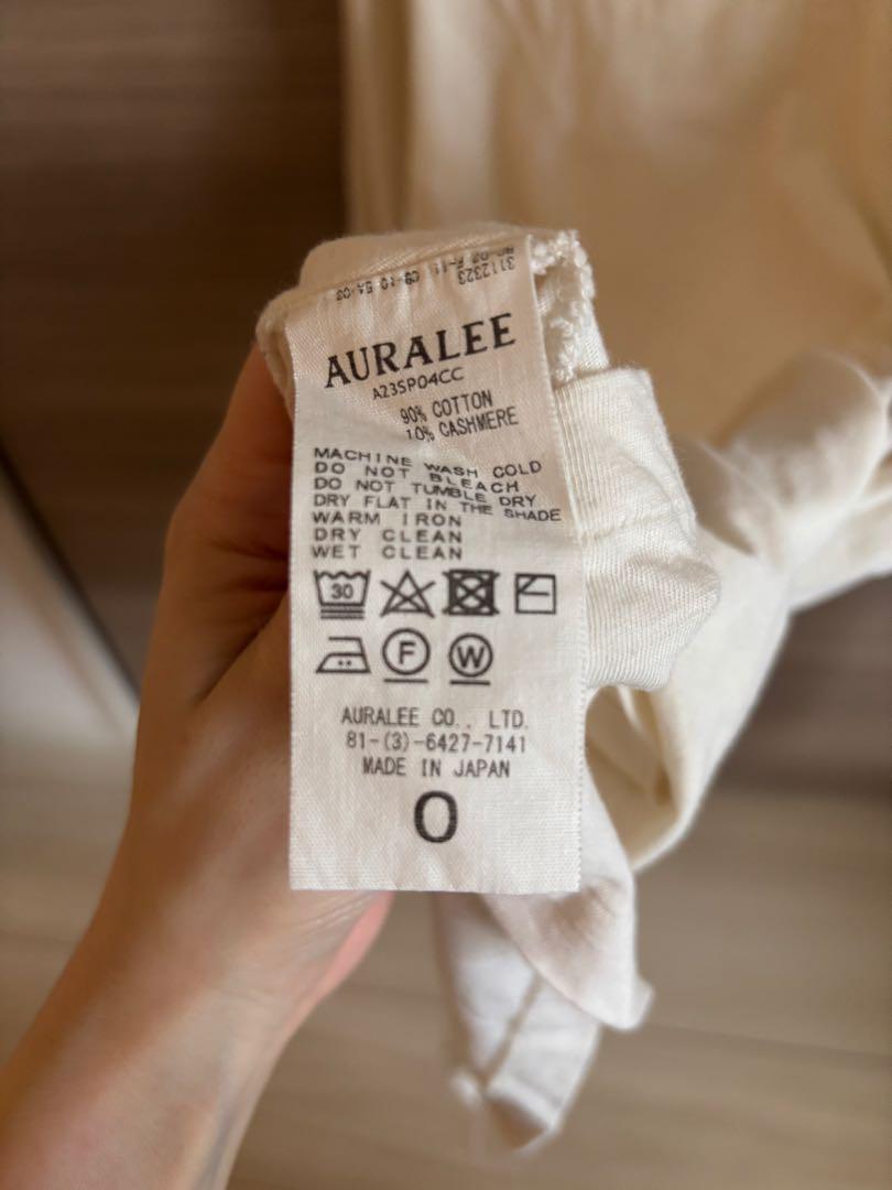 AURALEE コットン長袖Tシャツ サイズ0 アイボリー