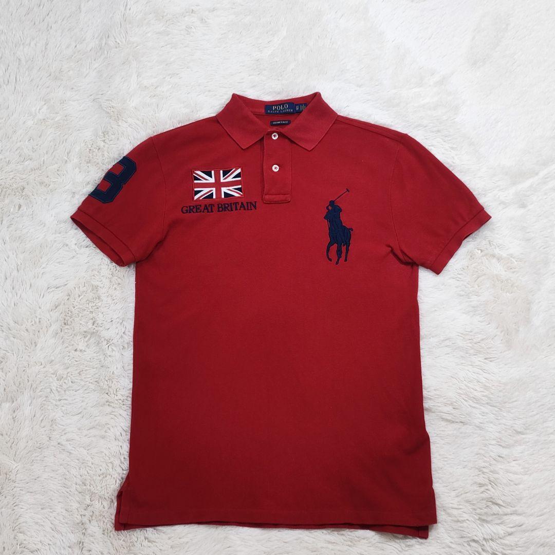 美品 POLO ラルフローレン ビッグ ポニー ポロ シャツ ナンバリング 赤