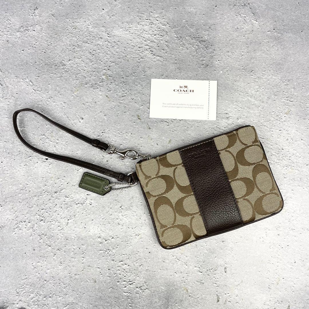 美品♡COACH シグネクチャー柄 ポーチ コインケース ミニバッグ