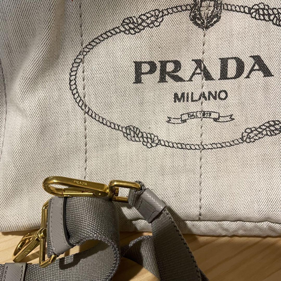 PRADA カナパ ビアンコ デニム ホワイト