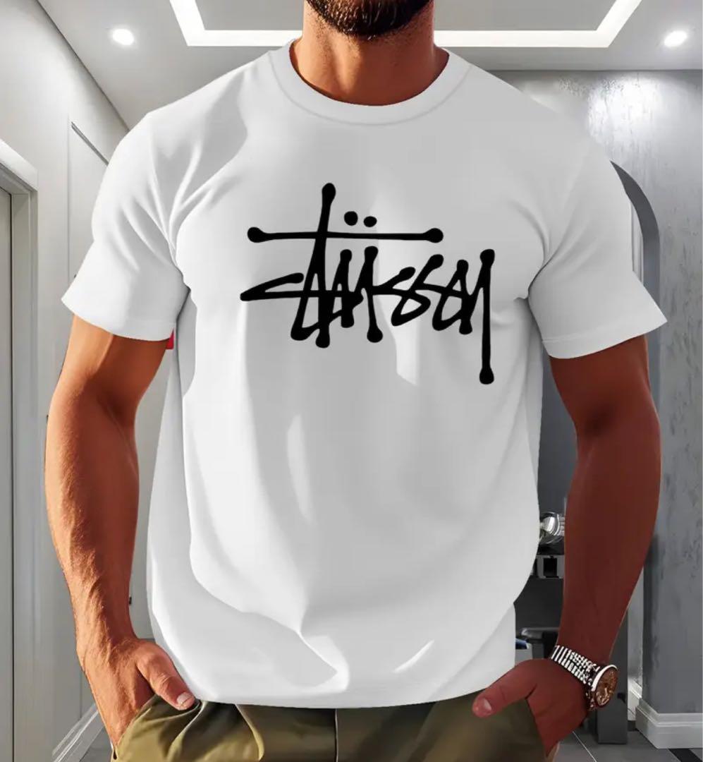 【STUSSY】関税込★ベーシックステューシーTシャツホワイト2024 STUSSY(ステューシー)ベーシックロゴプリント Tシャツ ホワイト