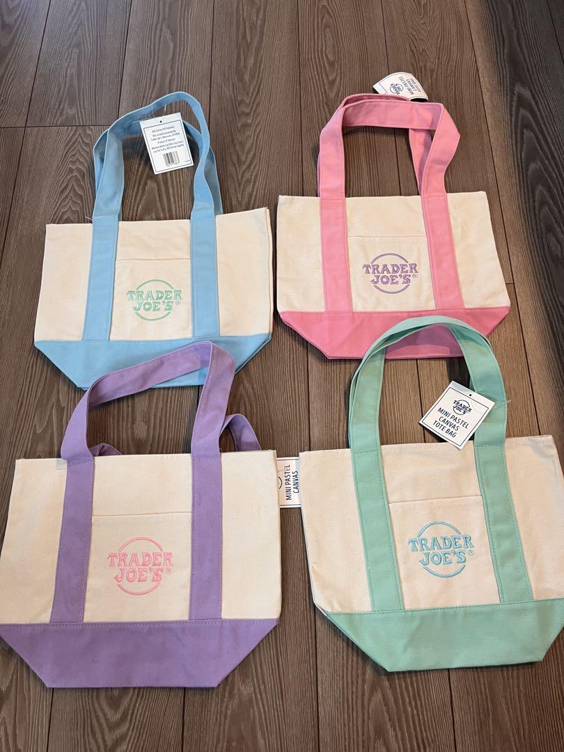 Trader Joe's限定ミニトートバッグ パステルカラー 4つセット