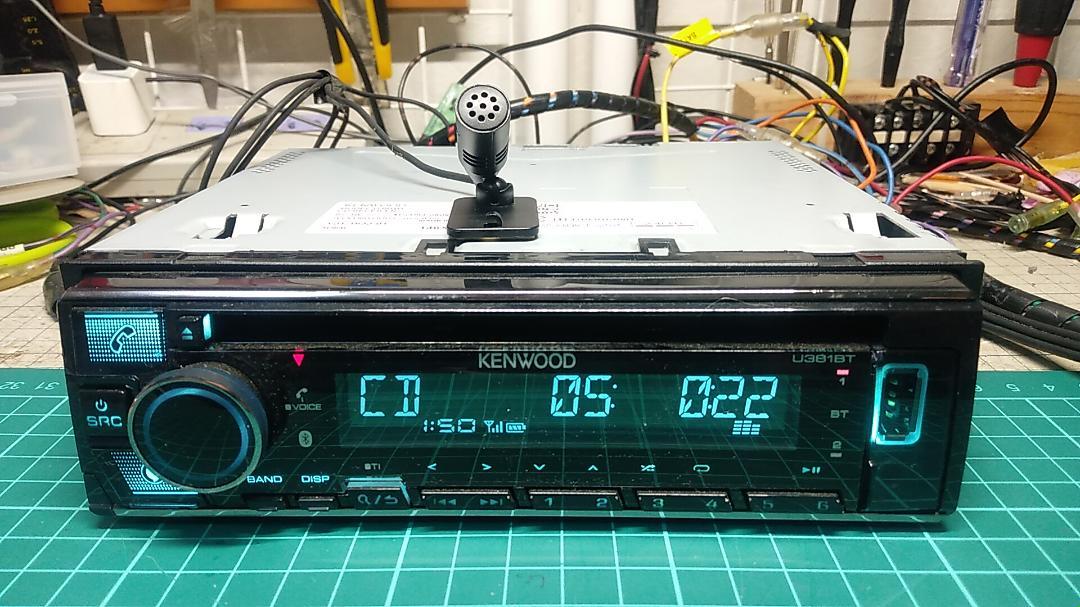 ケンウッドCD/BT/USB/AUX/ワイドFM.AM1dinデッキU381BT