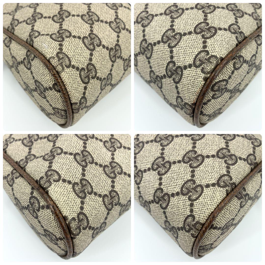 美品 GUCCI グッチ GG シェリーライン セカンドバッグ ポーチ ブラウン