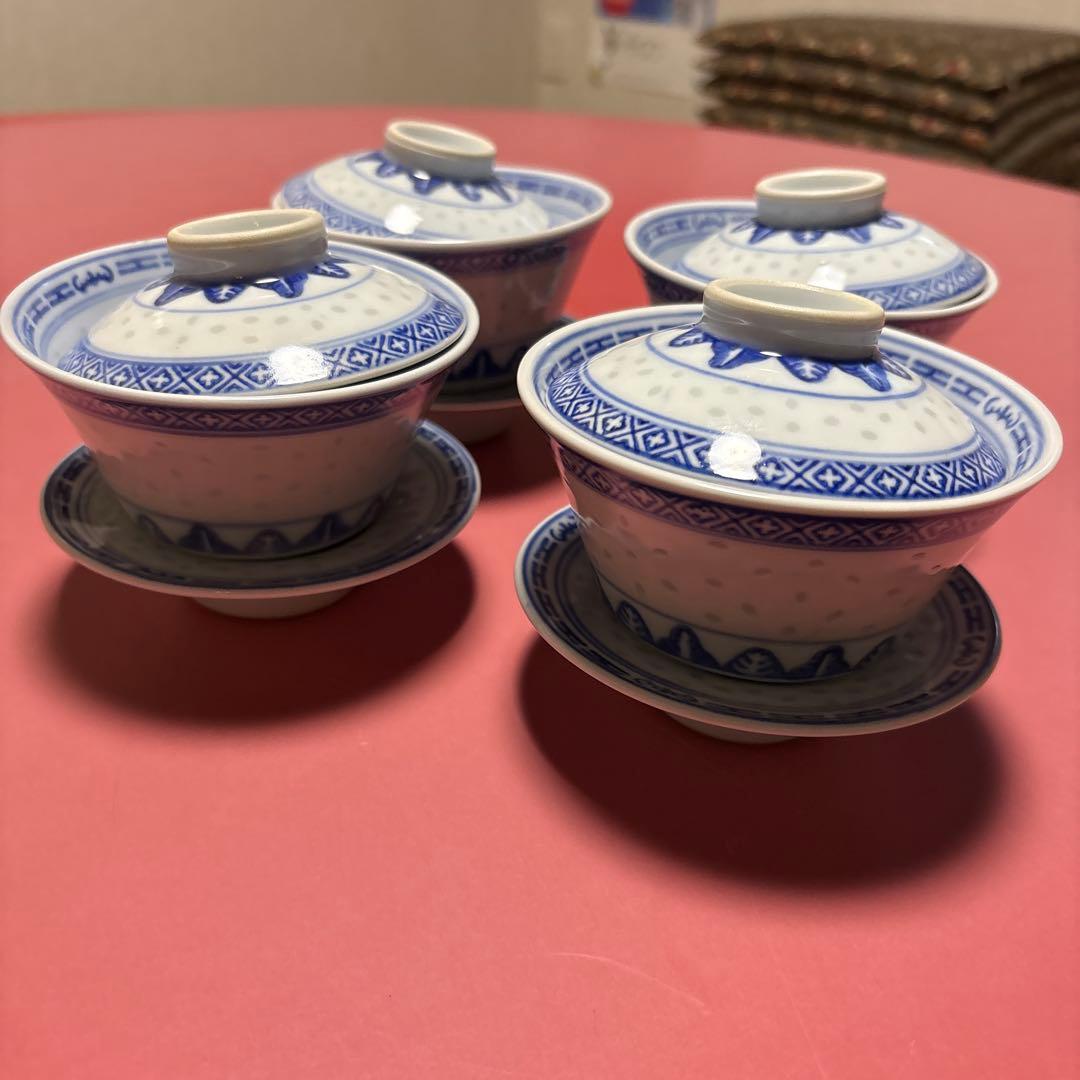 景徳鎮MARUCA CHINA 蓋つき煮物椀 4個セット目立った傷や汚れなし