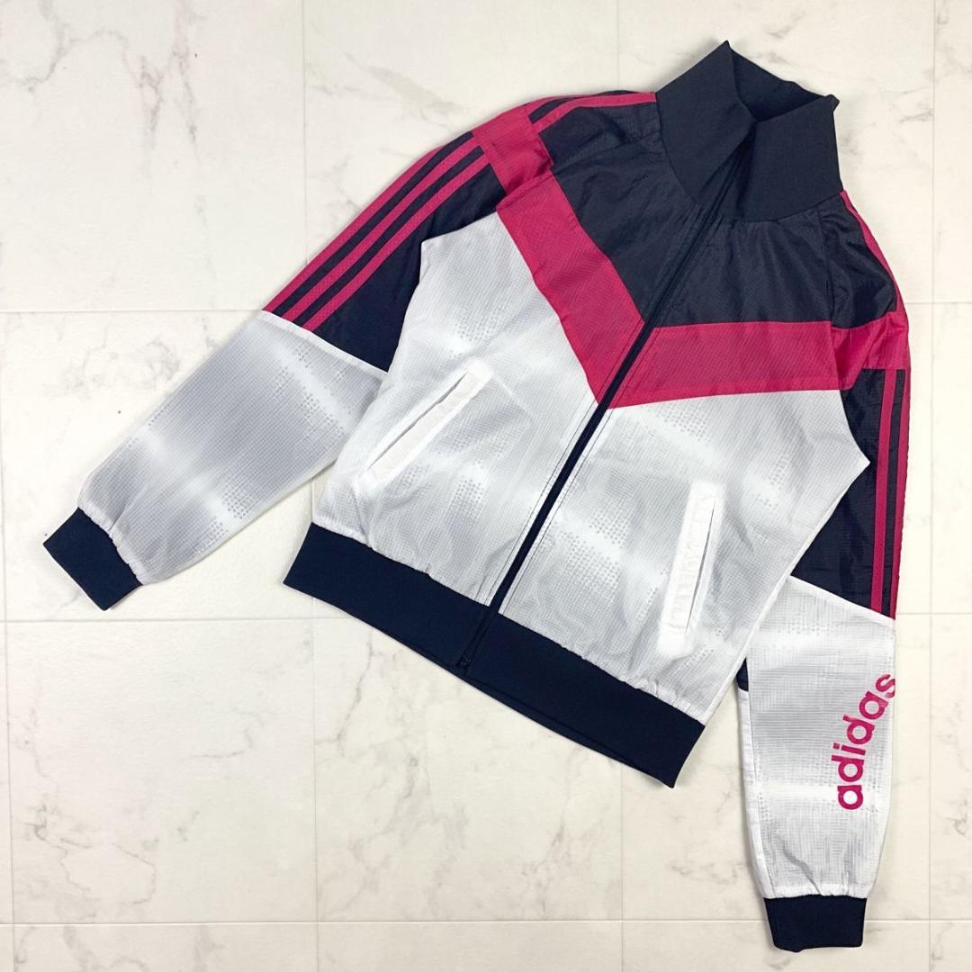 adidas ナイロンジャケット スポーツ マルチカラー 白 L*CB1551