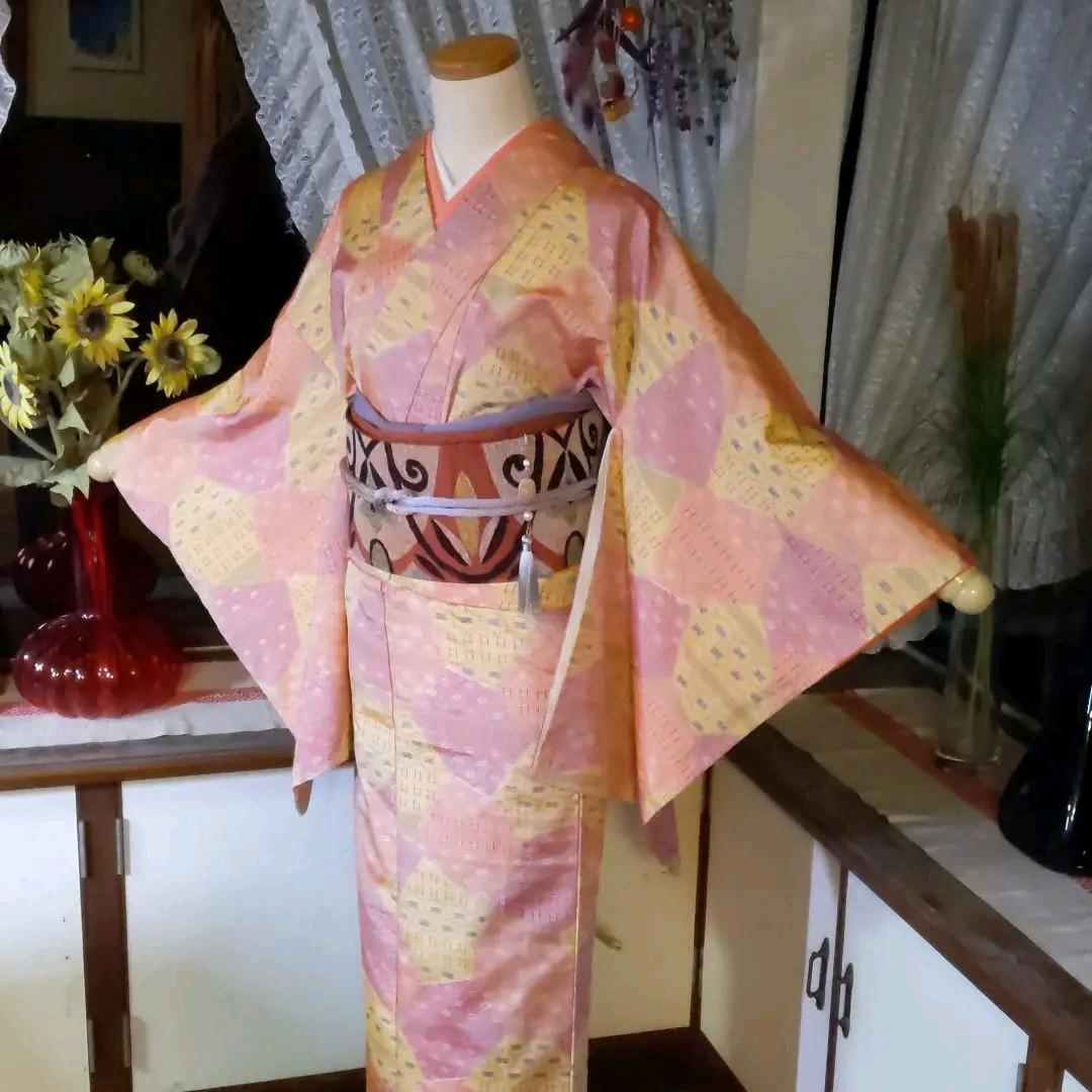 年末再お値下げ 正絹 縮緬 紅型染めパンジャビ