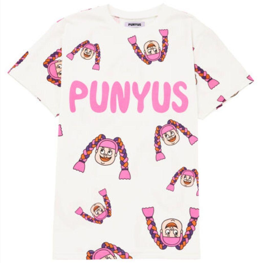 新品 プニュズ Tシャツ punyus 総柄 半袖 4 渡辺直美 ロゴT