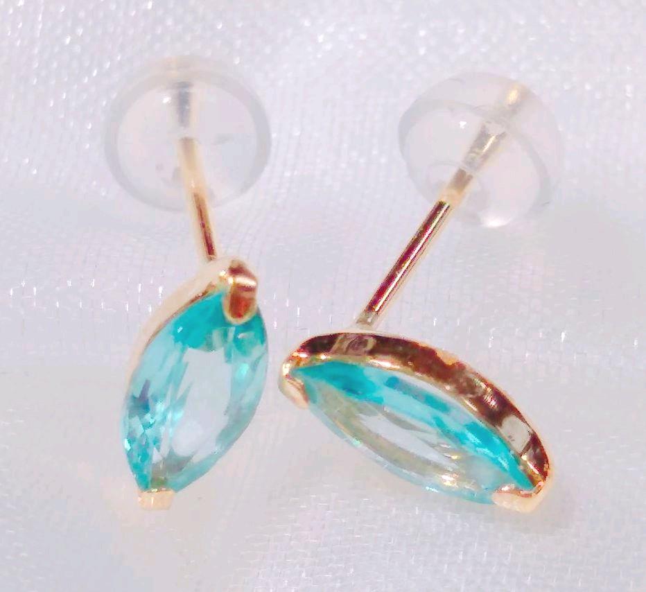 新品K18イエローゴールドブルージルコンピアス 計1.00ct l28tU-m42003841310 好評超特価