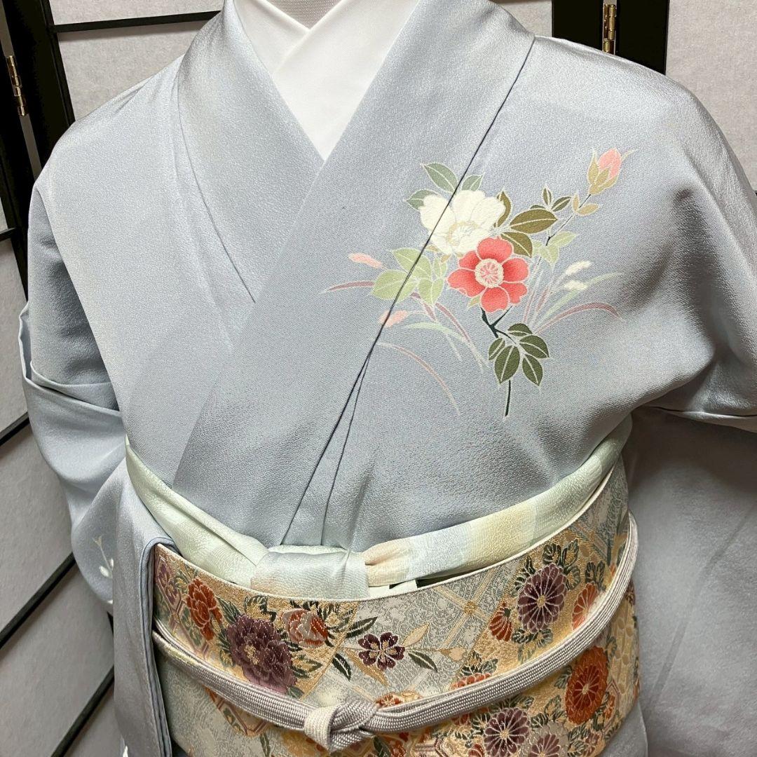 4382］訪問着 美品 枝花文 ぼかし 正絹 着物 袷 着物・浴衣