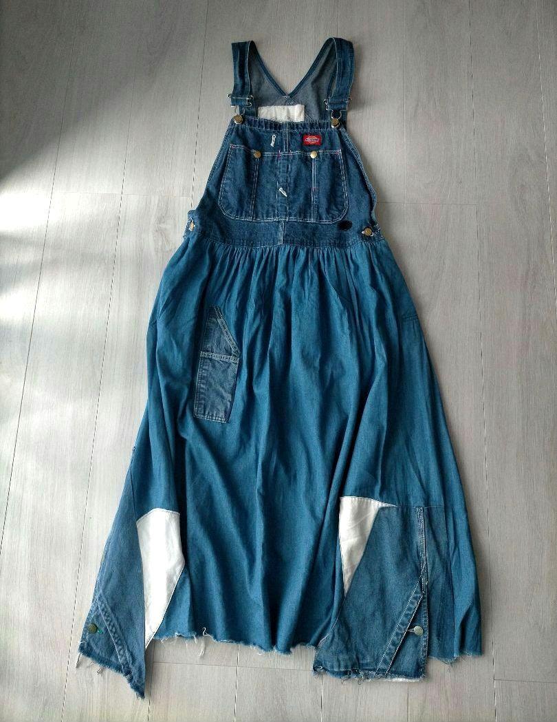 古着リメイク パッチワーク ジャンパースカート Dickies