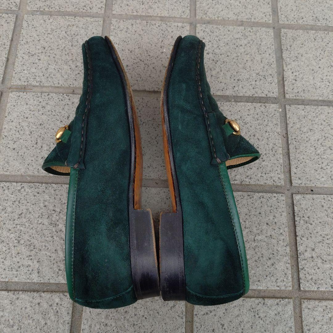 GUCCI グッチ ホースビット スエード ローファー グリーン GUCCI グッチ ホースビット スエード ローファー グリーン