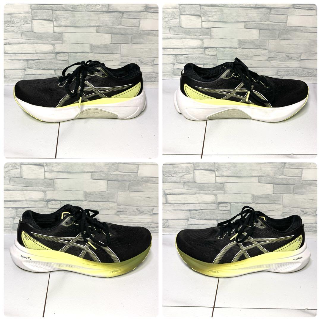 極美品 asics ランニングシューズ ゲルカヤノ30 黒 黄色 25.5