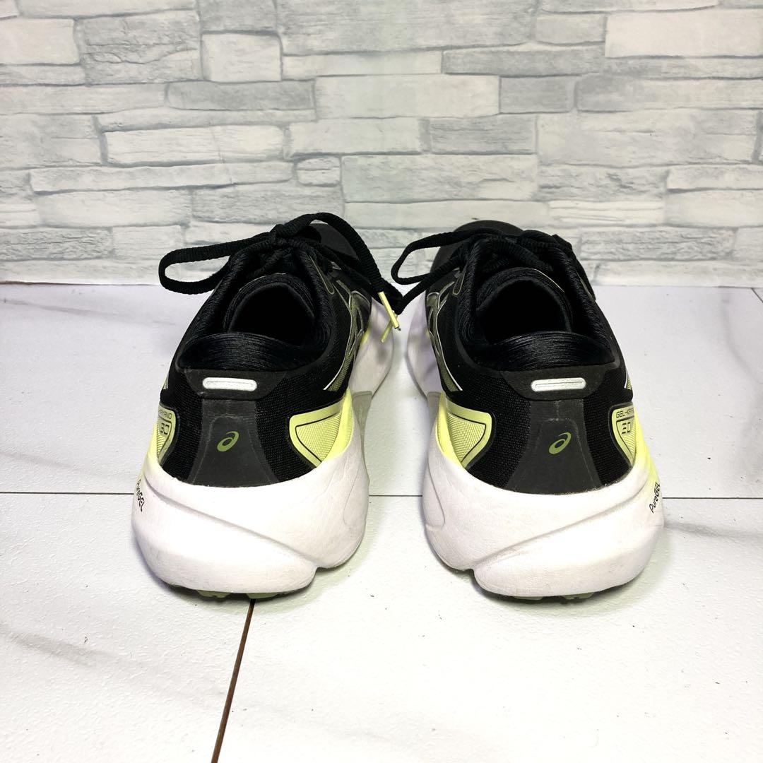 極美品 asics ランニングシューズ ゲルカヤノ30 黒 黄色 25.5