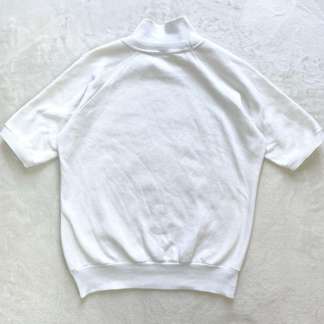 【珍品80s•USA製】 ヴィンテージ 変形 ラグラン 半袖スウェット M 白
