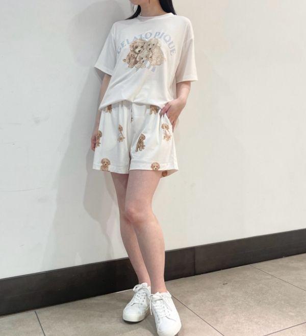 トイプードルワンポイントTシャツ&ショートパンツセット