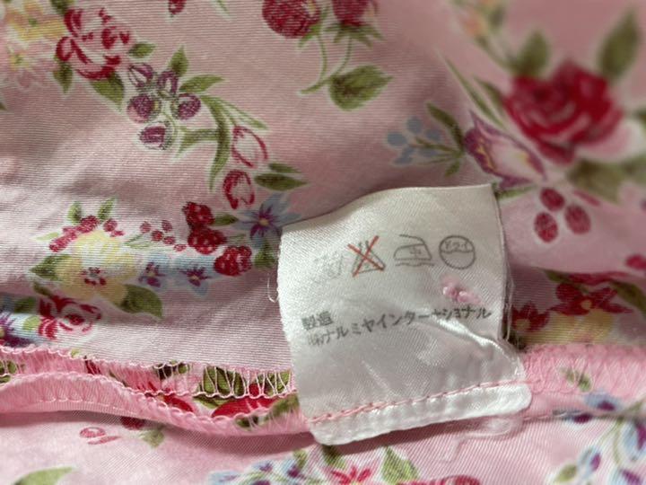 mezzopiano 花柄ピンクボリュームワンピース