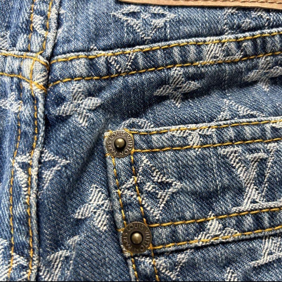 ♡超美品♡LOUIS VUITTON♡デニム♡ハーフパンツ♡ロゴ総柄