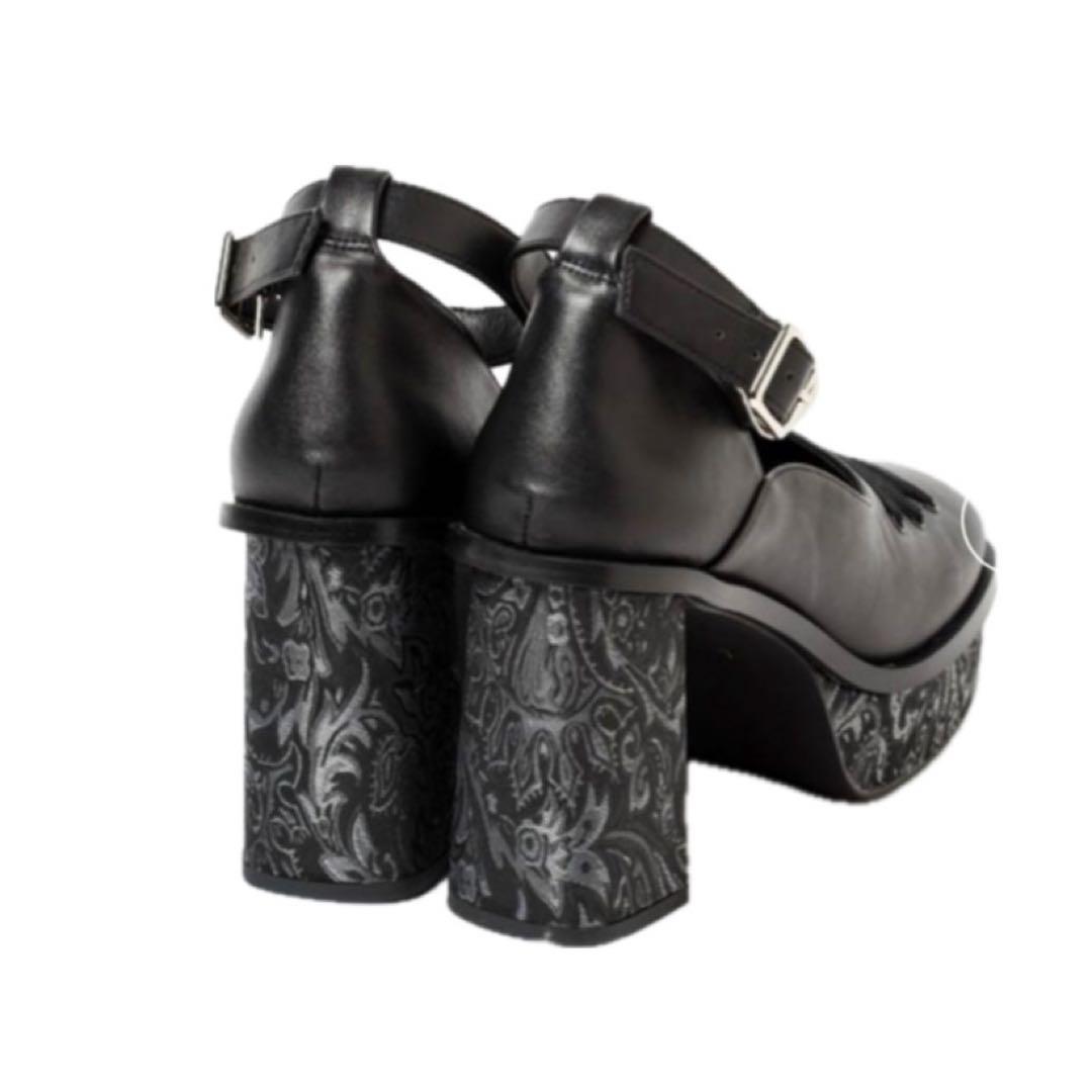 HARE ガラソールチャンキーパンプス ブラック M