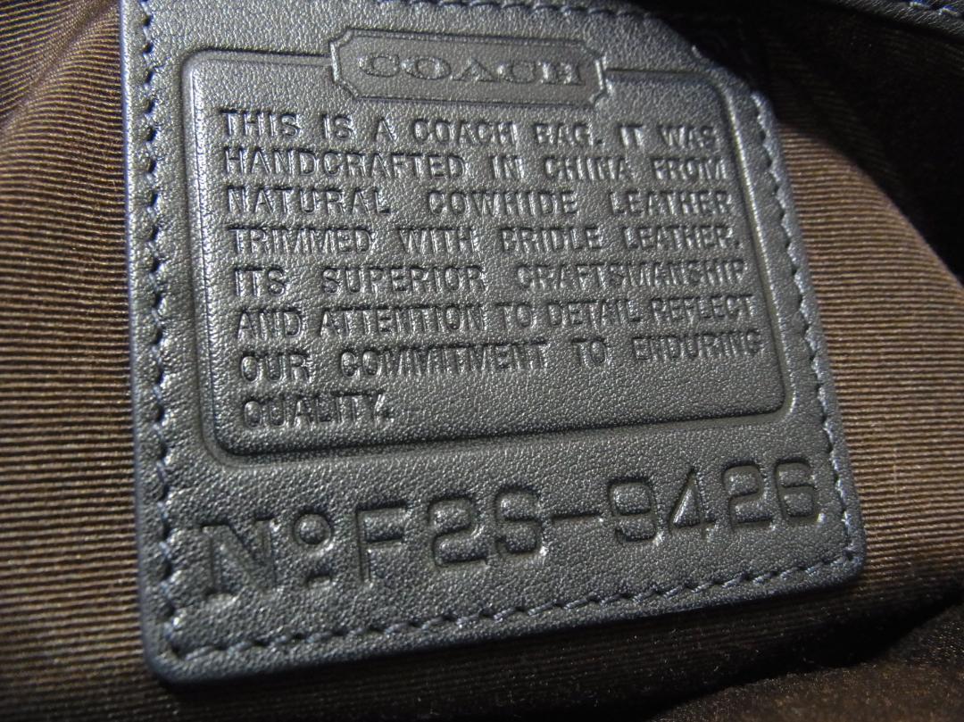 オールドコーチ F-2S-9426 オールレザートートバッグ COACH