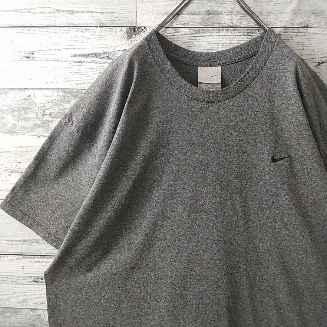 希少サイズ☆旧タグ ナイキ 刺繍ロゴ スウッシュ ワンポイント Tシャツ XXL