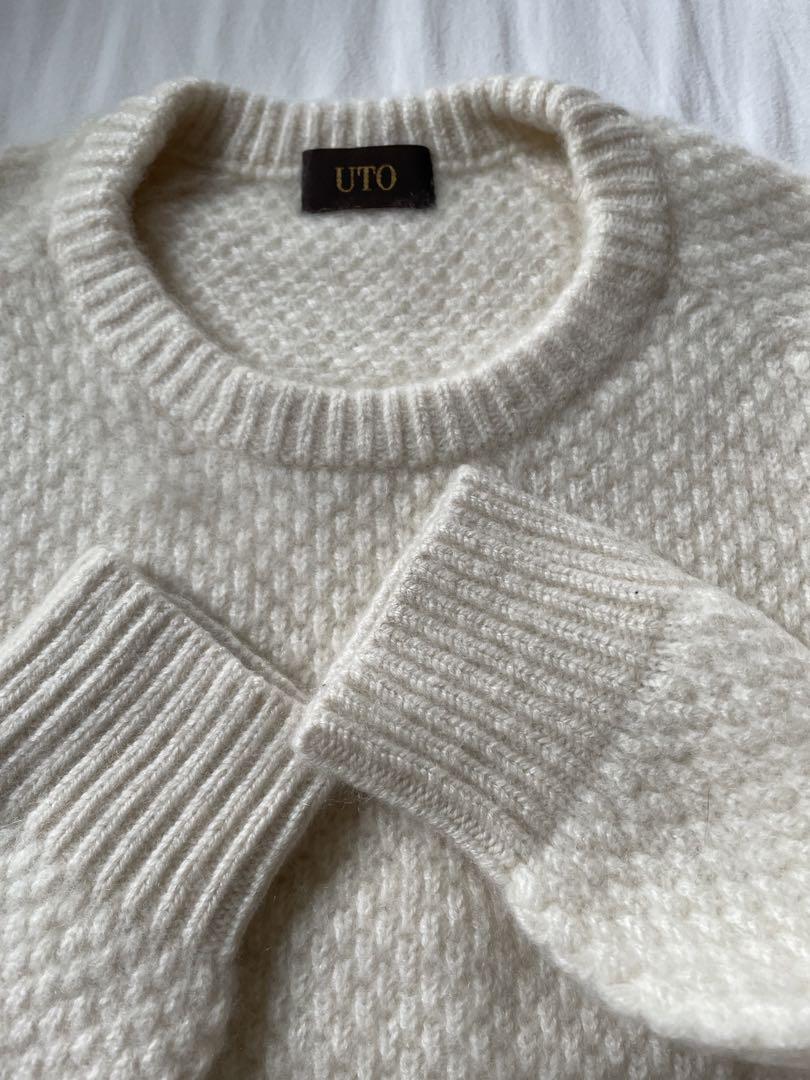 UTO カシミア100% Made in Japan/ オフホワイト