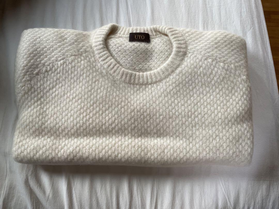 UTO カシミア100% Made in Japan/ オフホワイト