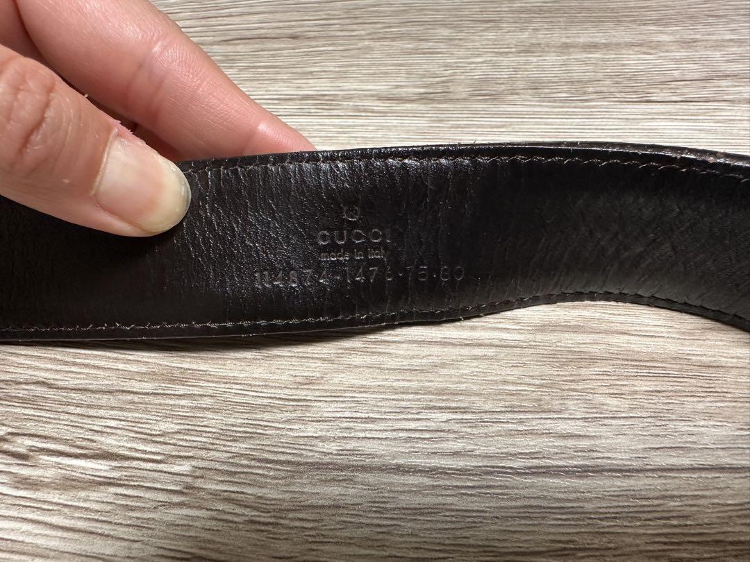 GUCCI ダブルGロゴ ベルト ブラウン