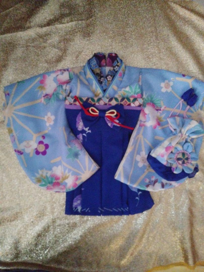 じゅん様 袴着物に見えるワンピース+替え襟+巾着