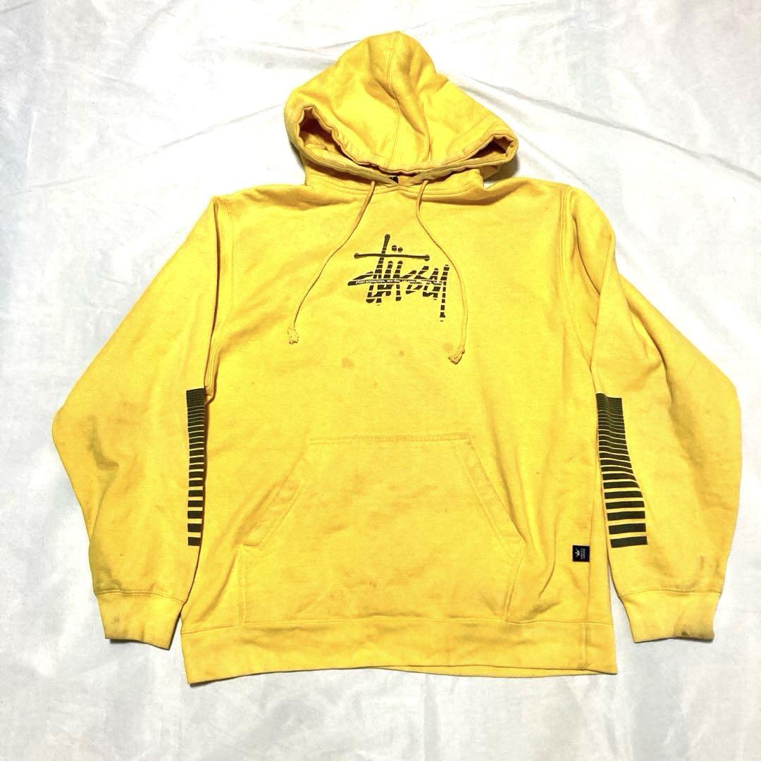 old stussy 90s ビンテージパーカー　バーガンディ　イエロー　好配色 old stussy 90s ビンテージパーカー バーガンディ イエロー 好